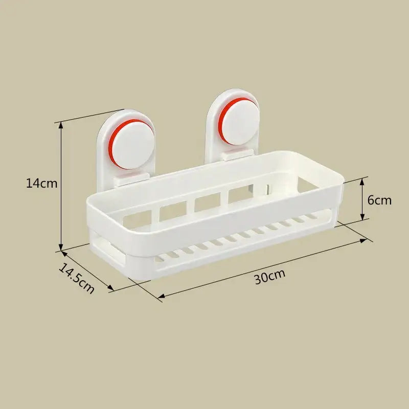 Modern white & orange abs bathroom shelf shower storage basket