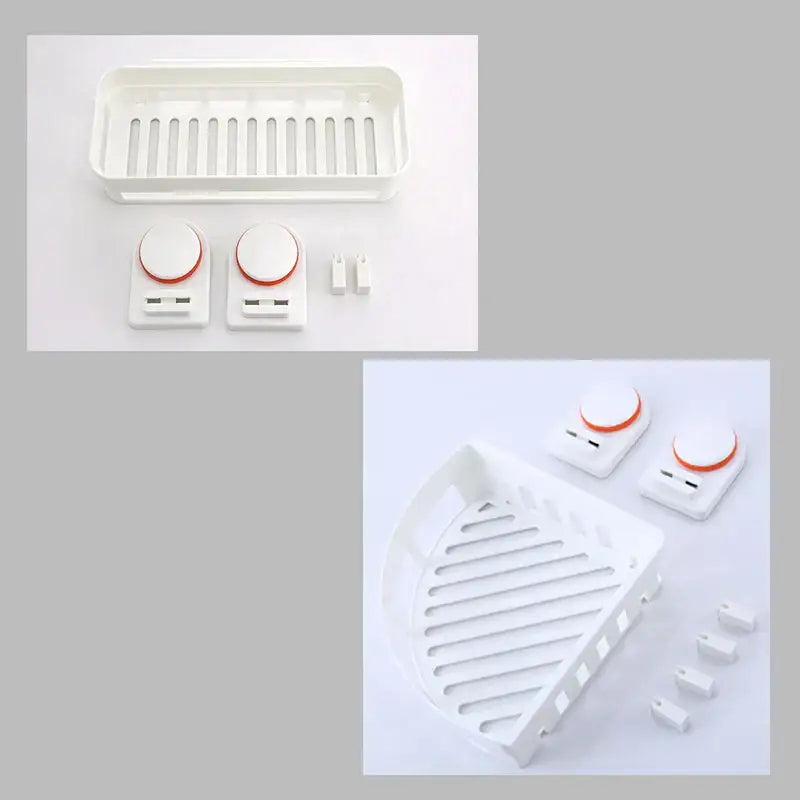 Modern white & orange abs bathroom shelf shower storage basket