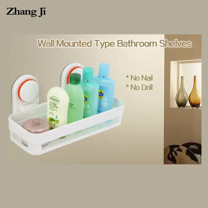Modern white & orange abs bathroom shelf shower storage basket