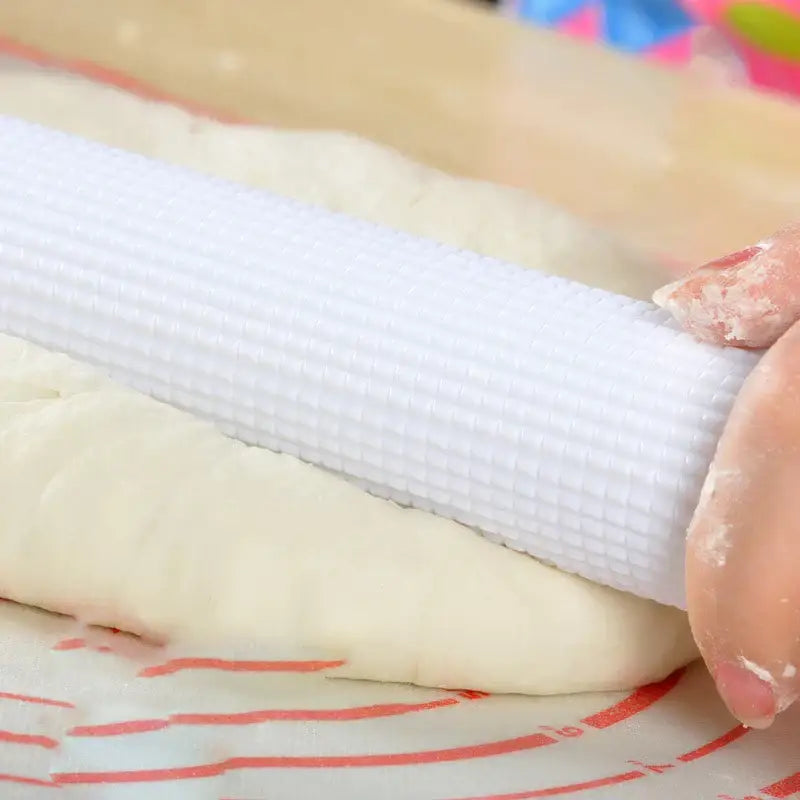 Textured white abs floating point rolling pin kitchen dough tool