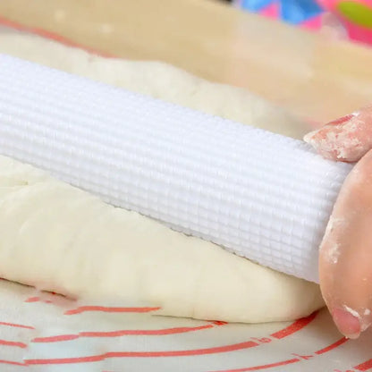 Textured white abs floating point rolling pin kitchen dough tool