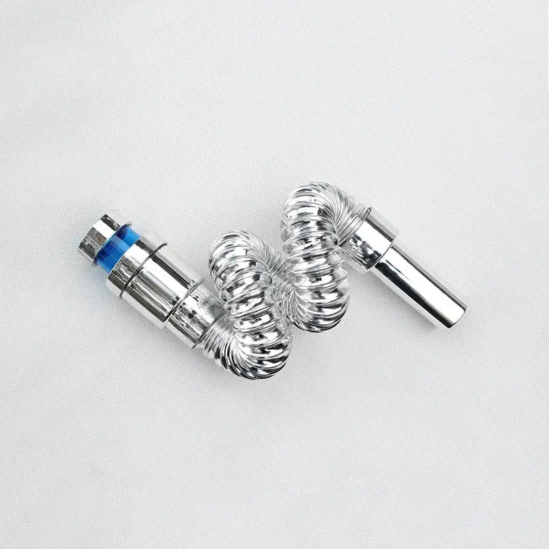 Silver metallic flexible abs kitchen sewer pipe with blue seal