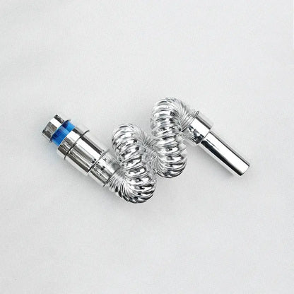 Silver metallic flexible abs kitchen sewer pipe with blue seal