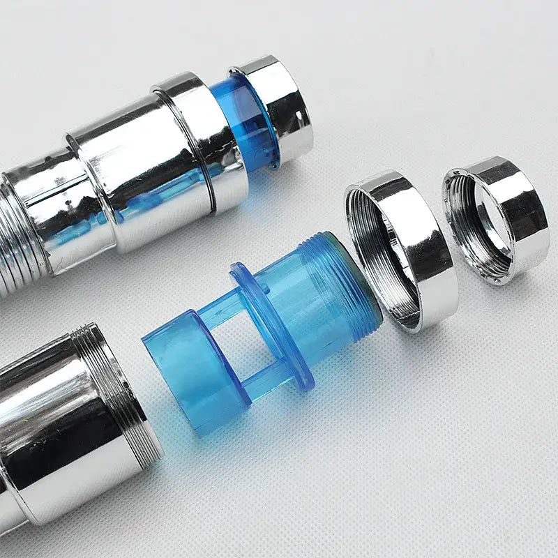 Silver metallic flexible abs kitchen sewer pipe with blue seal