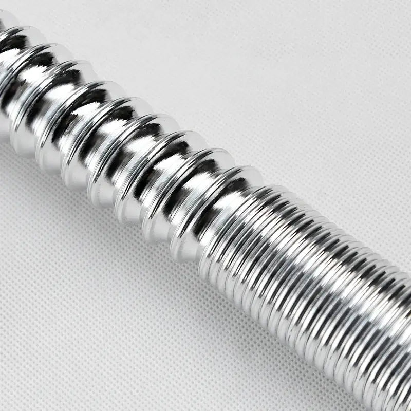 Silver metallic flexible abs kitchen sewer pipe with blue seal