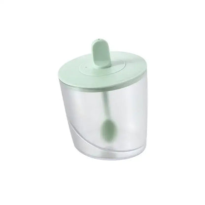 Clear green abs spice jar set with spoon kitchen storage