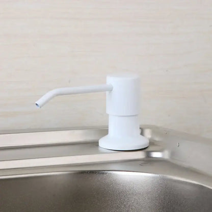 Modern black abs white soap dispenser for kitchen sink