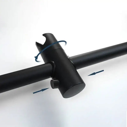 Modern matte black rain shower head with handheld hose – bathroom