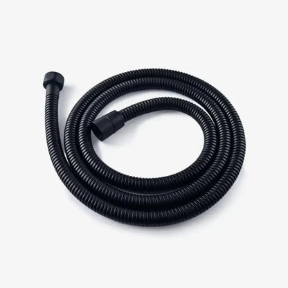 Modern matte black rain shower head with handheld hose – bathroom
