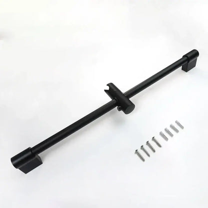 Modern matte black rain shower head with handheld hose – bathroom