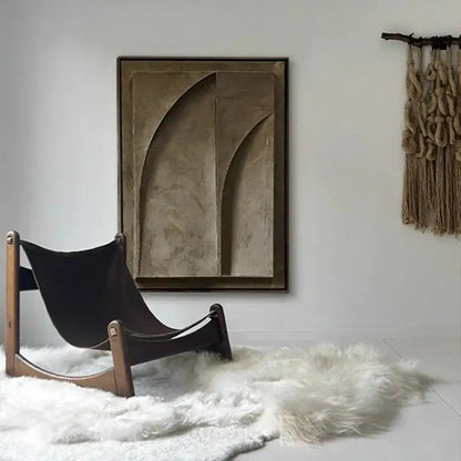 Modern earth tone geometry canvas prints living room textured art