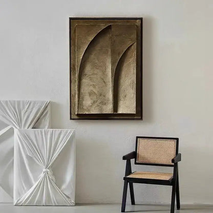 Modern earth tone geometry canvas prints living room textured art