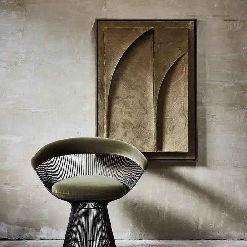 Modern earth tone geometry canvas prints living room textured art