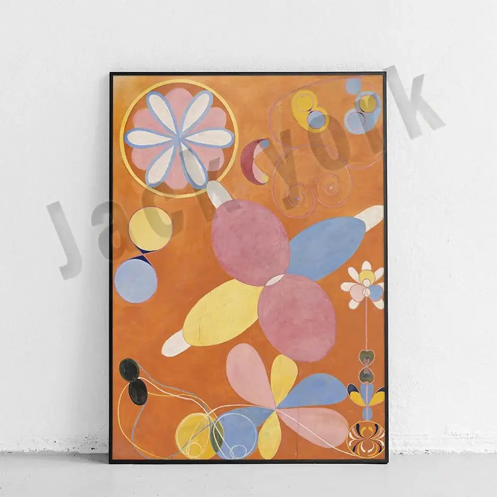 Modern pastel abstract art canvas wall print living room set of 6