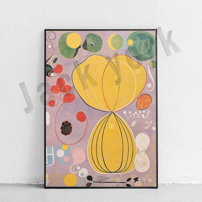 Modern pastel abstract art canvas wall print living room set of 6