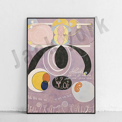 Modern pastel abstract art canvas wall print living room set of 6