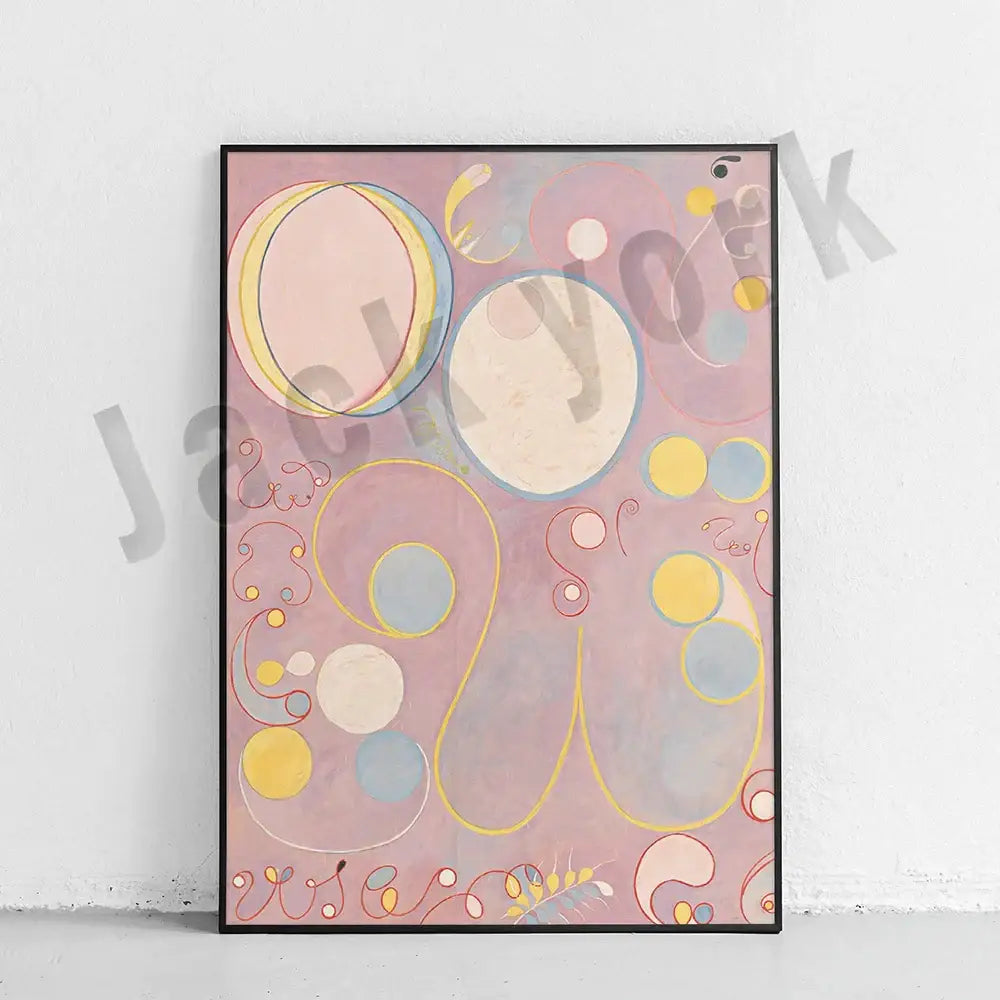Modern pastel abstract art canvas wall print living room set of 6