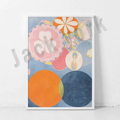 Modern pastel abstract art canvas wall print living room set of 6