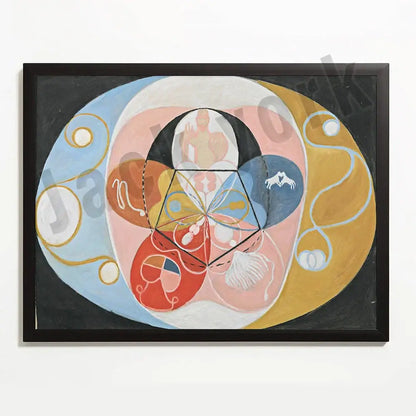 Modern pastel abstract art canvas wall print living room set of 6
