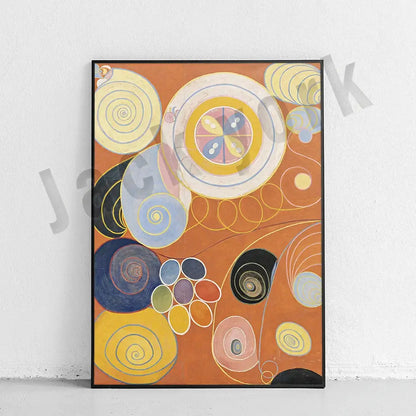Modern pastel abstract art canvas wall print living room set of 6