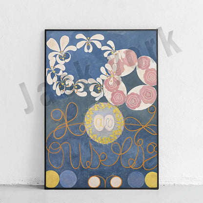 Modern pastel abstract art canvas wall print living room set of 6