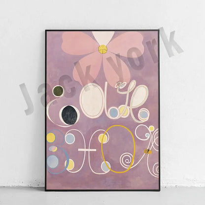 Modern pastel abstract art canvas wall print living room set of 6