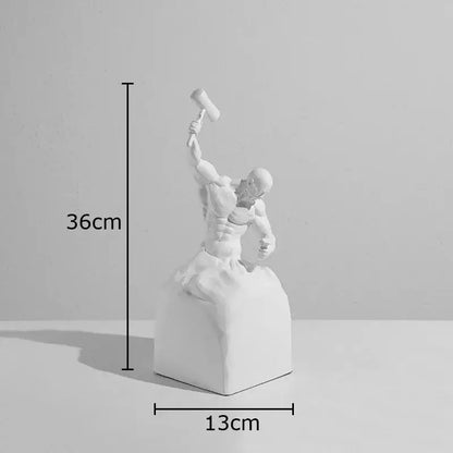 Abstract sculpting oneself character statue black & white living room decor