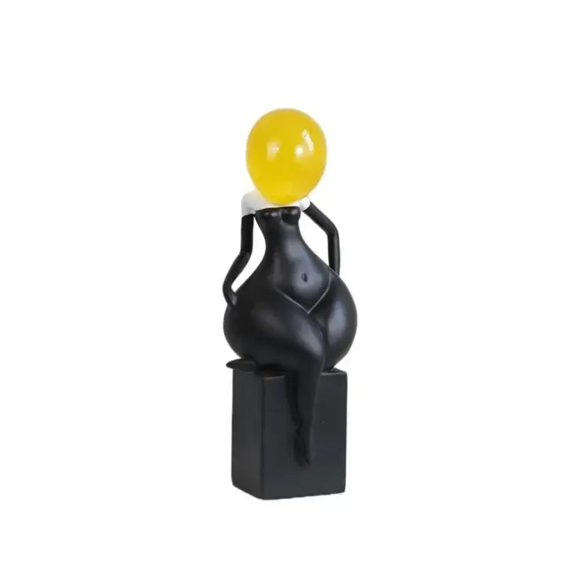 Abstract art female body figurines black & white living room decor