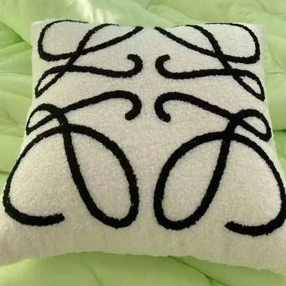 Abstract art line cushion cover white & black living room pillow
