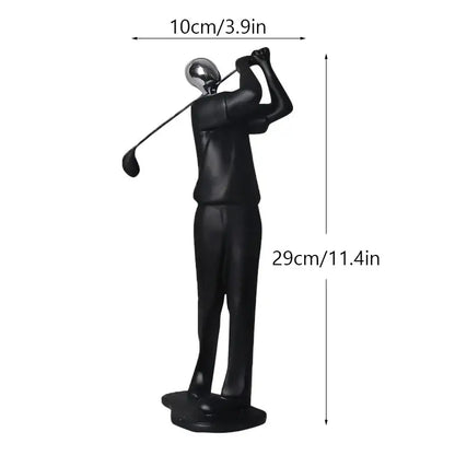 Abstract athlete statue sculpture – black & silver office decor