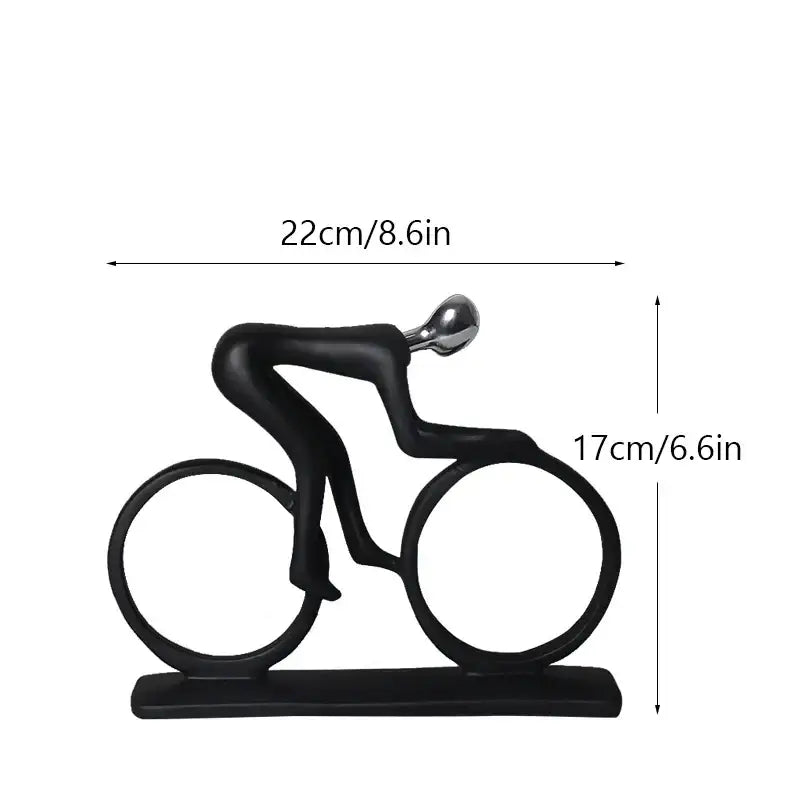 Abstract athlete statue sculpture – black & silver office decor