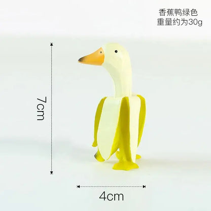 Whimsical white & yellow abstract banana duck sculpture living room decor