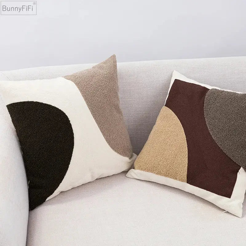 Modern abstract beige coffee brown cushion cover living room decor