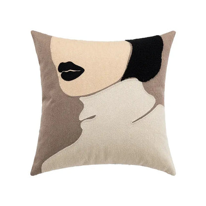 Modern abstract beige coffee brown cushion cover living room decor