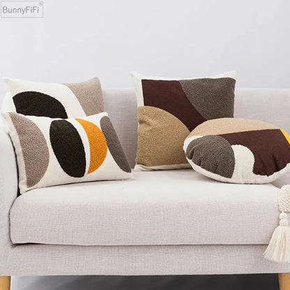 Modern abstract beige coffee brown cushion cover living room decor