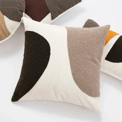 Modern abstract beige coffee brown cushion cover living room decor