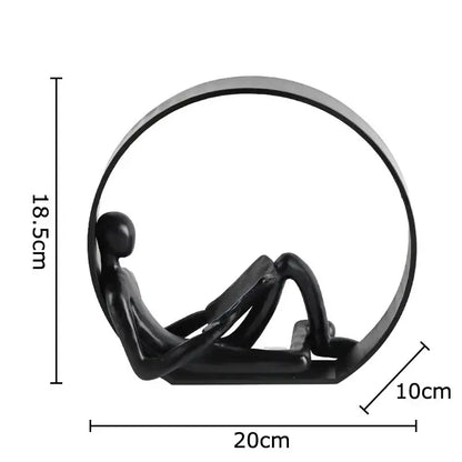 Minimalist abstract black characters sculpture bedroom desk decor