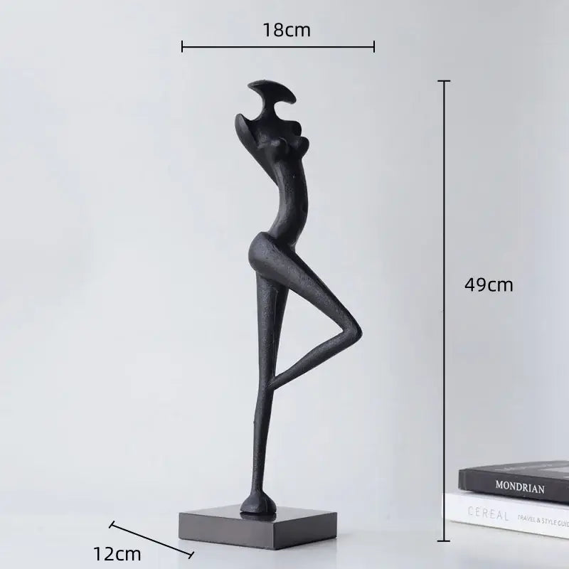 Abstract red resin female figure sculpture living room decor