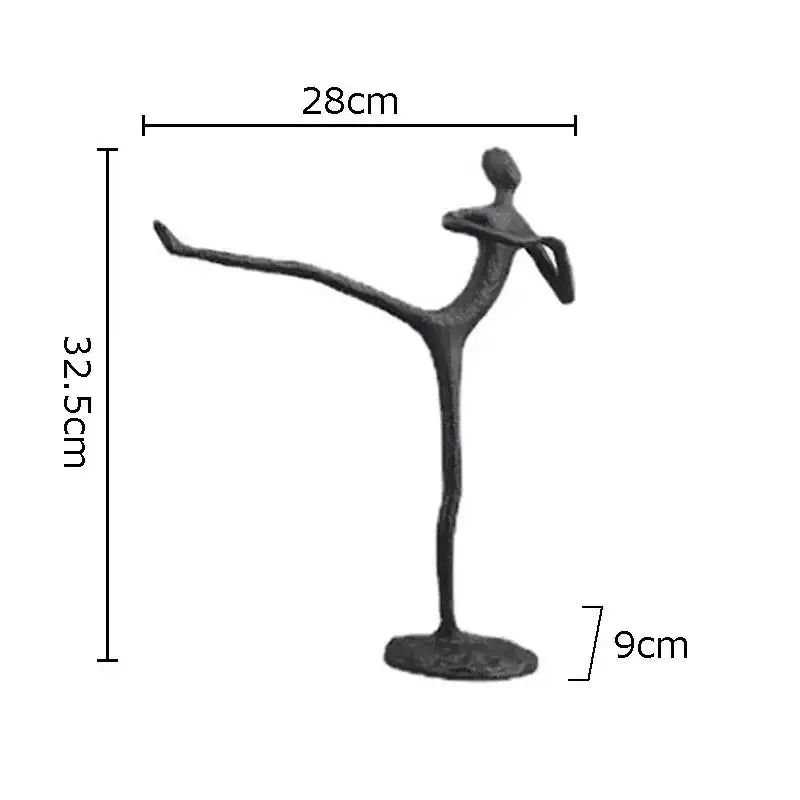 Abstract cast iron acrobatics sculpture living room hoop decor