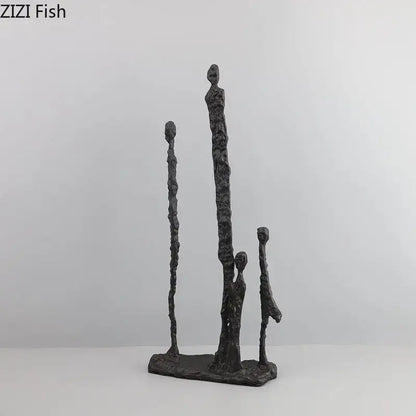 Modern abstract black iron figure sculpture living room dancer decor