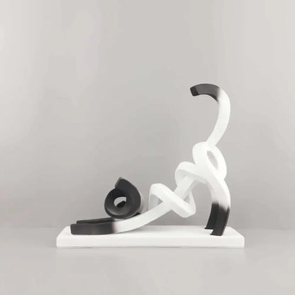 Pink & black abstract cat sculpture bedroom art