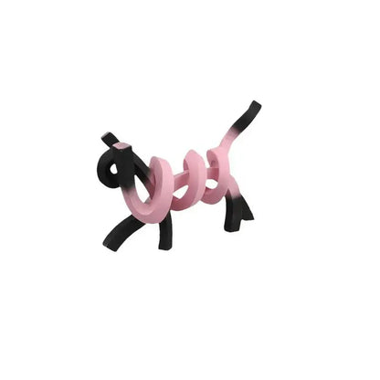 Pink & black abstract cat sculpture bedroom art
