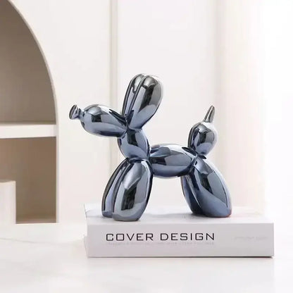 Abstract metallic ceramic balloon dog office decor statues