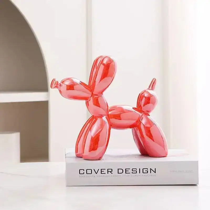 Abstract metallic ceramic balloon dog office decor statues