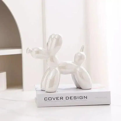 Abstract metallic ceramic balloon dog office decor statues