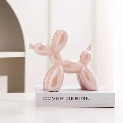 Abstract metallic ceramic balloon dog office decor statues