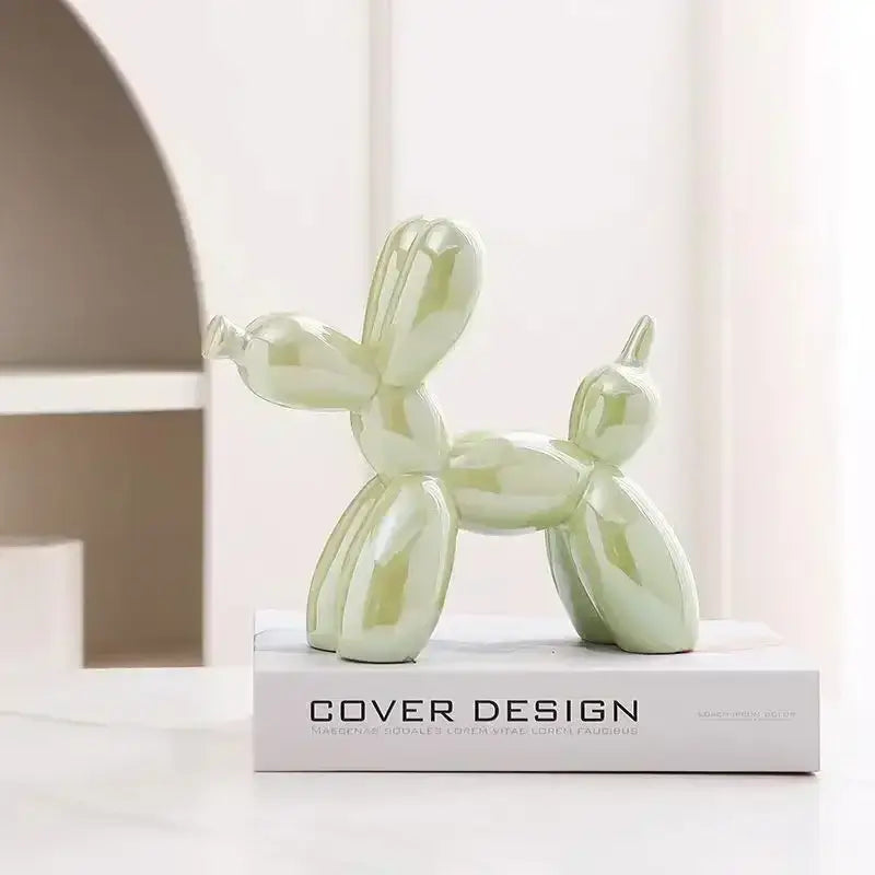 Abstract metallic ceramic balloon dog office decor statues