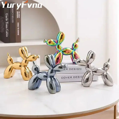 Abstract metallic ceramic balloon dog office decor statues