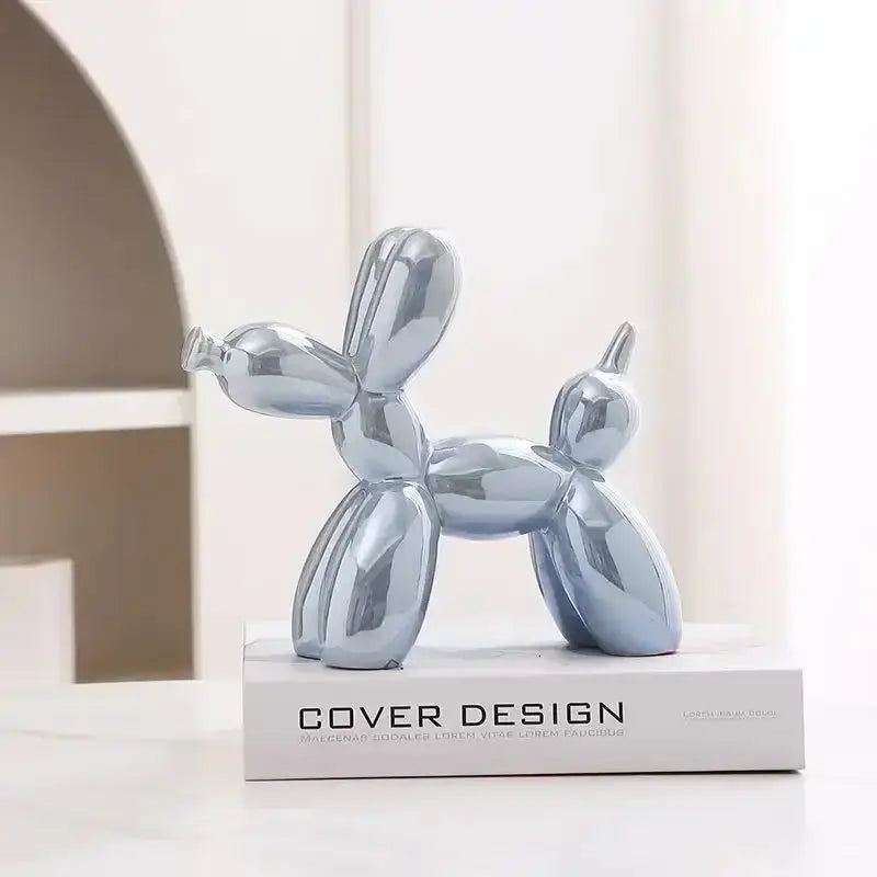 Abstract metallic ceramic balloon dog office decor statues