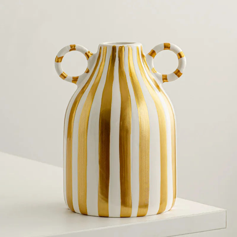DecorBites™ Abstract Ceramic Hydroponic Vase, Black & White